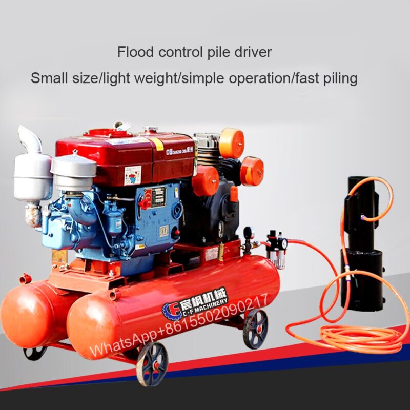 Small steel pipe piles / flood control and rescue of river bank and fish pond protection / flood control pile driver - Image 5